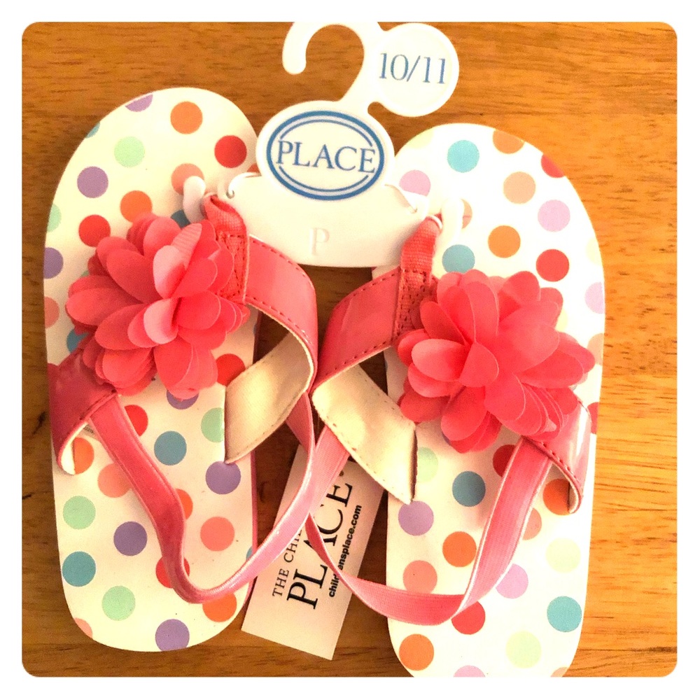 Girls Pink Flower Flip-Flop